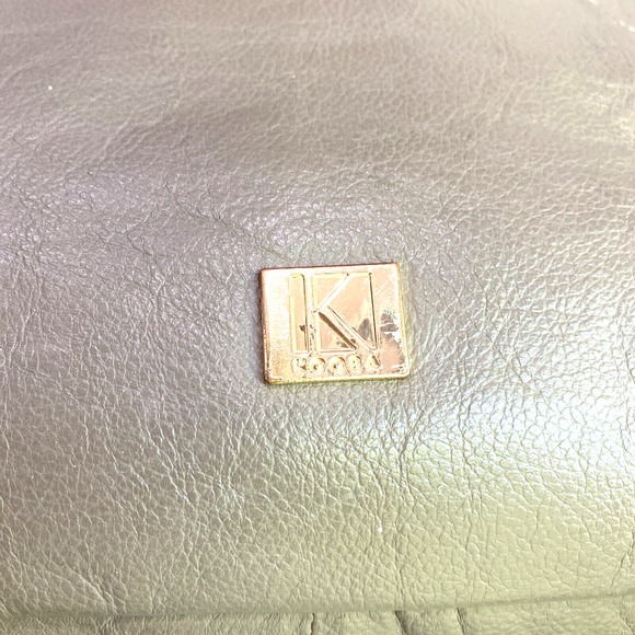 KOOBA Everette Large Leather Satchel Tote Bag Dark Beige Pockets Tassels Zippers - Picture 7 of 15